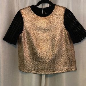 Whitney Eve Metallic Gold and Black Top